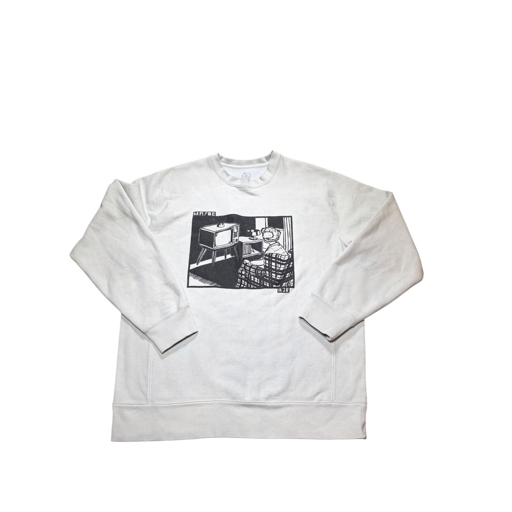 AJR The Maybe Man Tour Graphic Crewneck Sweatshirt Off White Mens XL